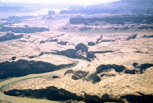 Above the mouth of the San Juan Riv. looking into Willow Canyon and Hidden Passage