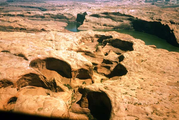 Above the mouth of the San Juan Riv. looking into Willow Canyon and Hidden Passage